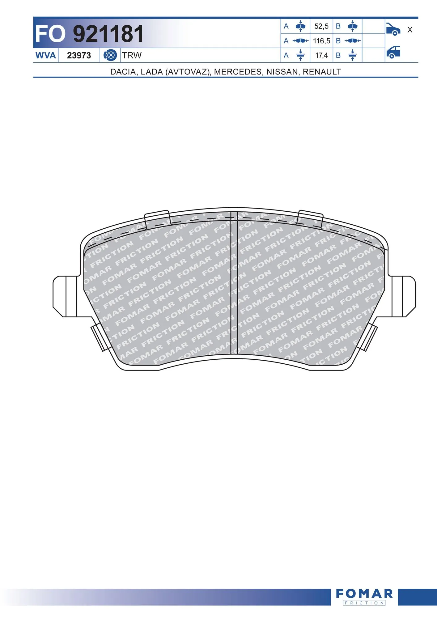 Brake Pad Set, disc brake